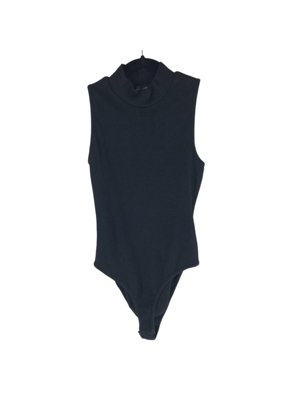 New Look Maternity Bodysuit Sleeveless Mock Neck Ribbed Knit Black US Size 8